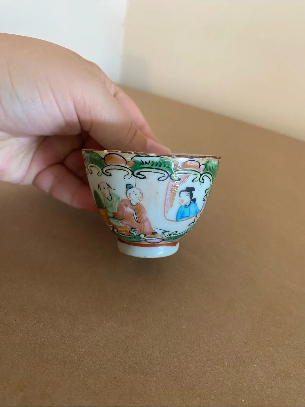 Antique Chinese Famille Rose porcelain Teacup hand painted small cup